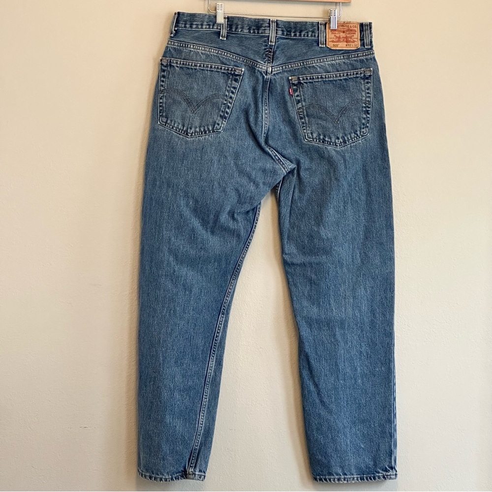 2004 Vintage 505 Levi’s Mens Regular Fit 40X32 Blue Jeans - Picture 2 of 6